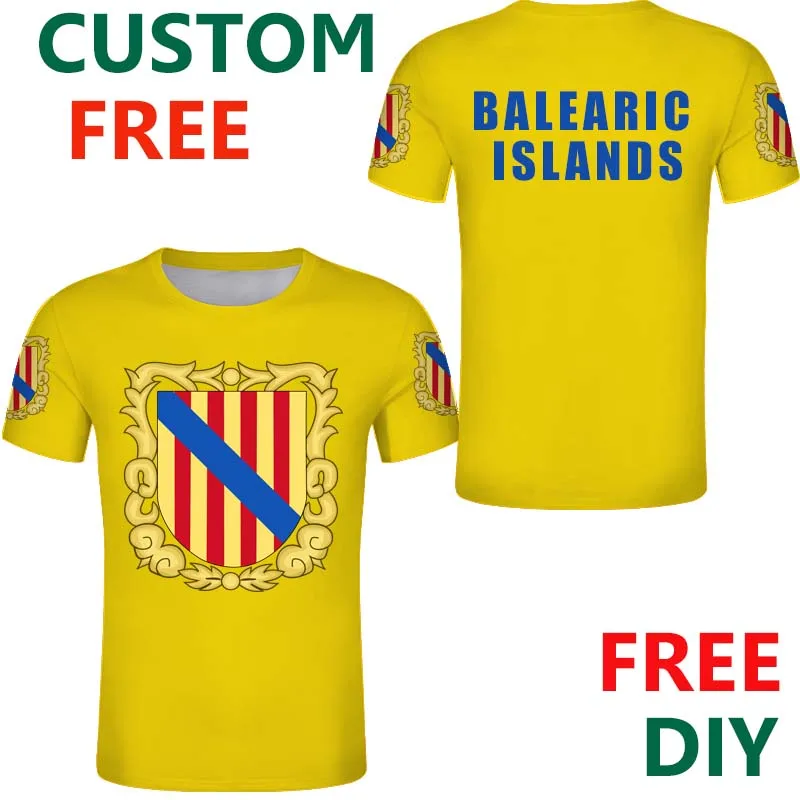 Islas Baleares Бесплатная Самостоятельная футболка испанские футболки с эмблемой