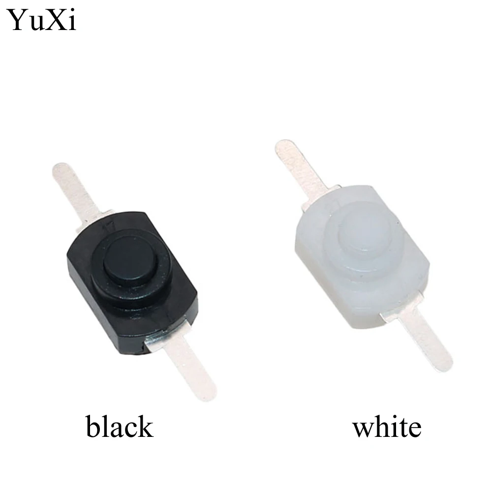 YuXi 1A 30V DC 250V белый/черный фиксатор ВКЛ./ВЫКЛ. Мини фонарь кнопочный переключатель