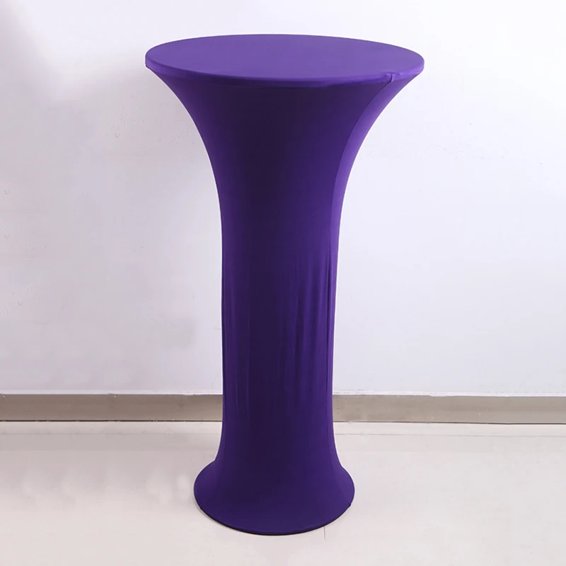  60cm/70cm/80cm Round Tablecloth Stretch Cocktail Table Cover Spandex Table Cloth Coffee Bar Table C
