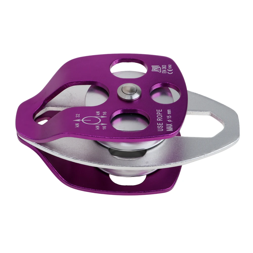 32KN Double Pulley for Hauling System Climbing Rescue Dragging Arborist Climbing Exploring Rappelling Hauling Accessories