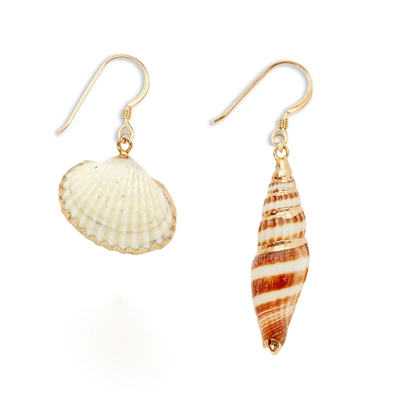 

2019 New Fashion Conch Cowrie Shell Earring for Women Punk Irregular Geometric Statement Earring Bohemia Exaggerated Jewelry