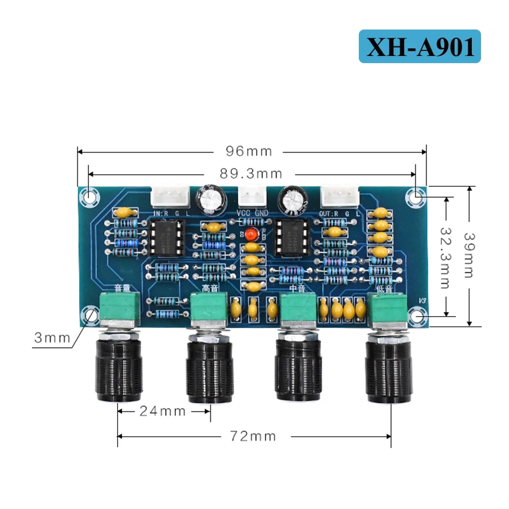 XH A901 NE5532 Tone плата предусилителя Pre amp с регулировкой громкости высоких басов предусилитель регулятор тона