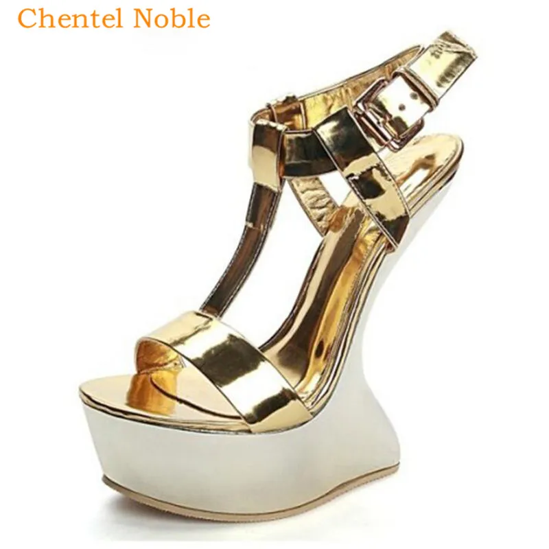 

Luxury Handmade Waterproof Platform Leather Metal Buckle High Heel Pumps Gladiator Women Party Sandals Shoes Woman Summer Beach