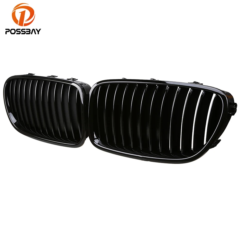 POSSBAY Auto Front Center Kidney Grille for BMW 5-Series F11 525dX/528i/528iX/530d/535d Touring 2010-2016 Gloss Black Car Grills |