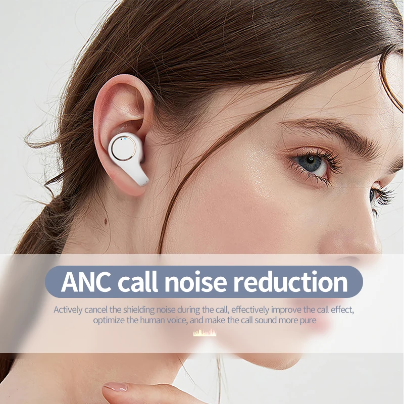ANC Wireless Noise Cancel Headphones Bluetooth V5.0 Earphones Dual Microphone Earbuds Headsets Gaming Waterproof Sweatproof
