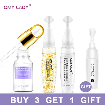 

OMY LADY Collagen eye cream+six peptide+24K gold+silver serum facial skin care shrink pores delicate whiten brighten anti-aging