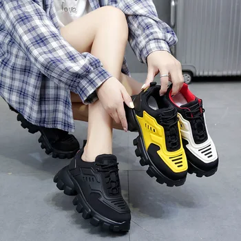 

Women Shoes Chunky Sneakers Luxury Shoes Women Designer Basket Femme Scarpe Donna Vulcanized Shoes 2019 Fashion I4-08