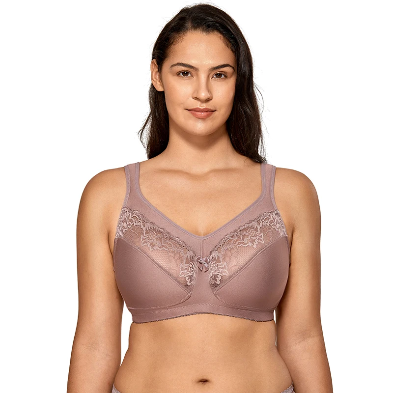  Women's Unlined Full Figure Support Plus Size Wirefree Minimizer Bra