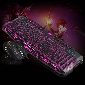 

Gaming Keyboard Mouse Combo Backlit LED +Colorful Gaming Mouse Light 7 Buttons for Desktop Laptop SP99