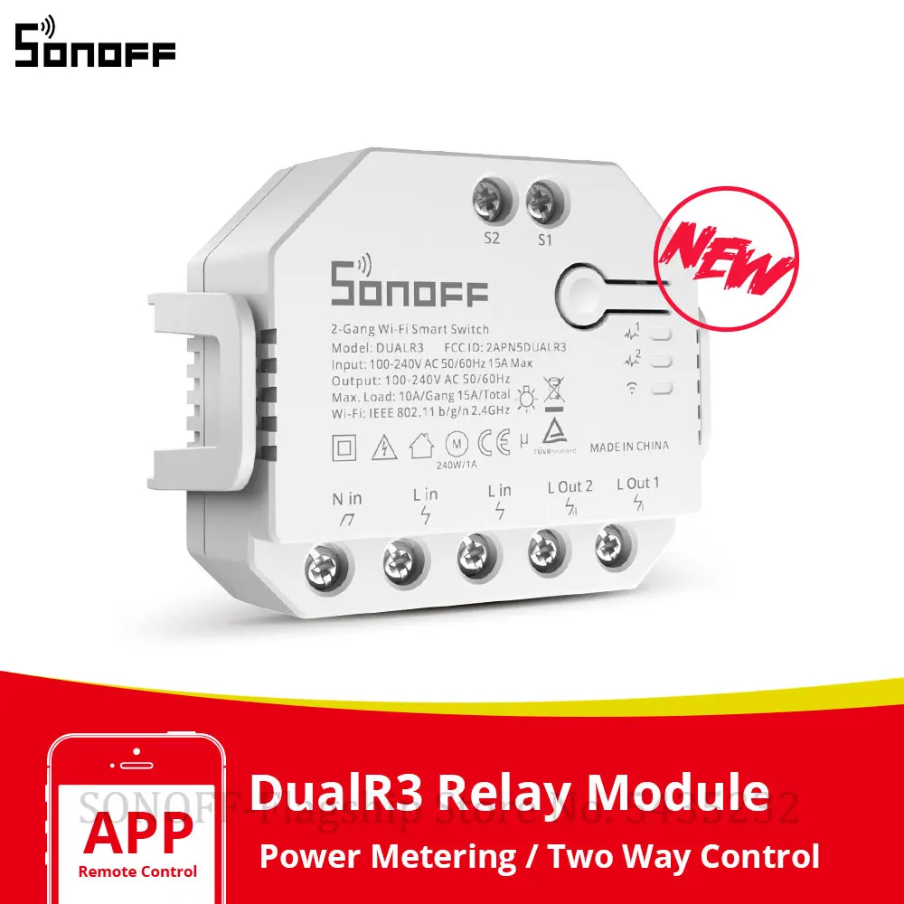 1-5PCS SONOFF DUAL R3 Lite Dual Relay Module DIY MINI Smart Switch 2-Way  Control Timing via eWeLink Alexa Google Smart Home - AliExpress