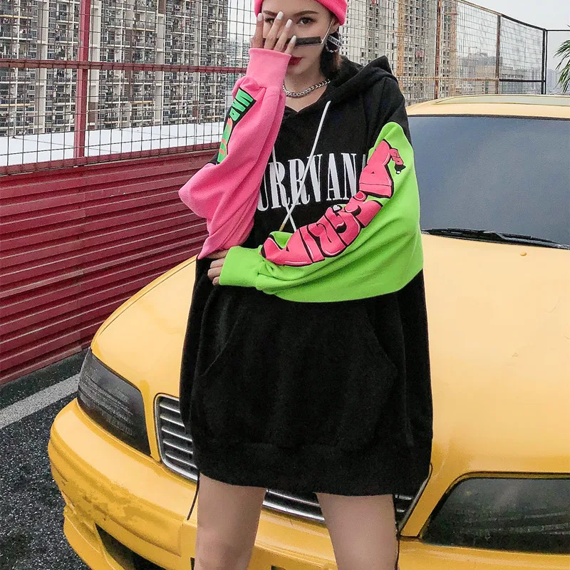 Vefadisa Black Letter Print Women Sweatshirt 2020