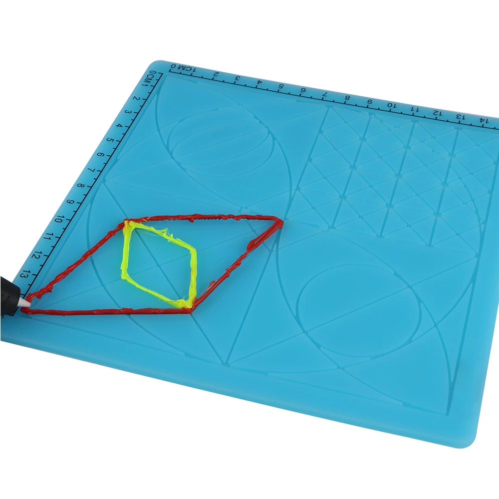 4 шт силиконовый дизайн коврик 3D печать ручка копия шаблоны с основной формой силиконовые пальчиковые колпачки 3D Ручка инструменты для рисования синий