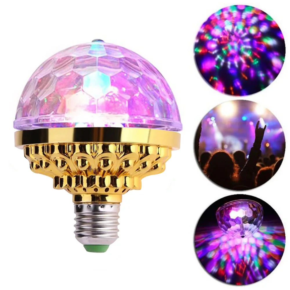 6W E27 Disco Light Bulb Rotating RGB Party Light LED Strobe Bulb 85-265V Stage Light Crystal Ball Lamp Nightclub Christmas Decor