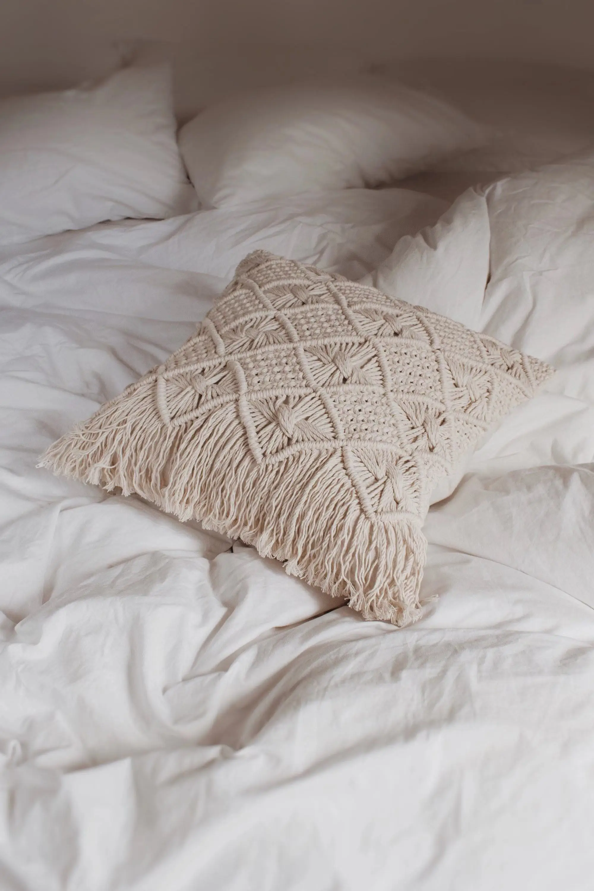 Macrame cushion cover Boho pillow cover Handmade macrame cushion cover Customized size and color