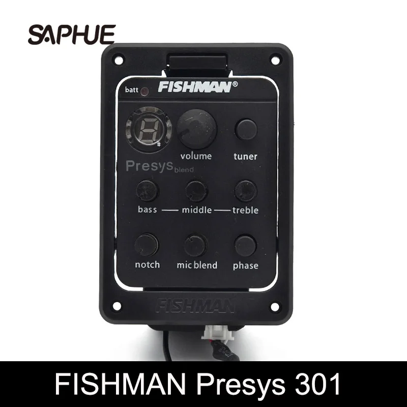 FISHMAN Presys 301 Mic Blend Dual Model Preamp EQ Tuner Piezo Pickup Beat