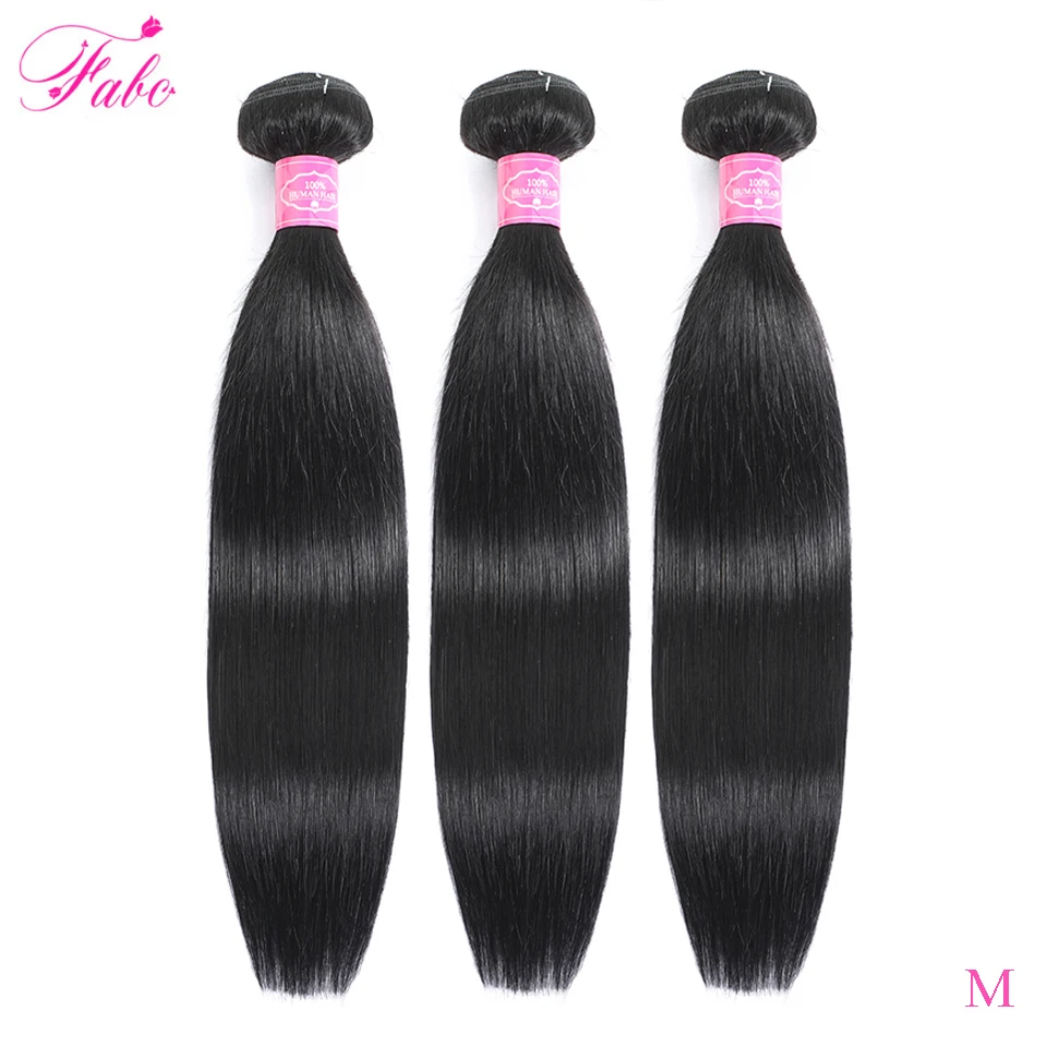 FABC Straight Hair Bundles 8-28 inches 100% s Non-remy Double Weft 1/3/4Bundles Nature Color
