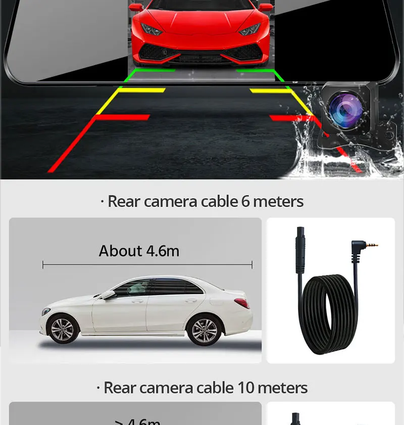 rear view mirror backup camera LS Car Dvr 5.5 Inch Touch Screen Video Recorder Auto Registrar Stream Mirror Support RearView Camera Night Vision Dash Cam car dvr