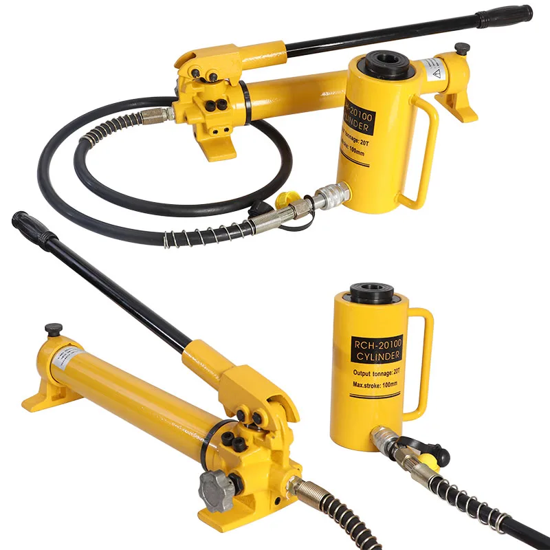 1Set Hollow Hydraulic Cylinder RCH20100 Output 20 Tons Stroke 100mm