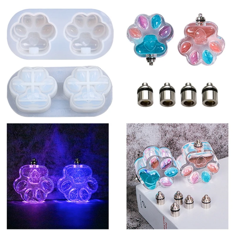 Practical Love Cat Paw Light Bulb Silicone Molds Handmade BPA-free Easy to Release No Residue for Keychain Making Crafts | Украшения и