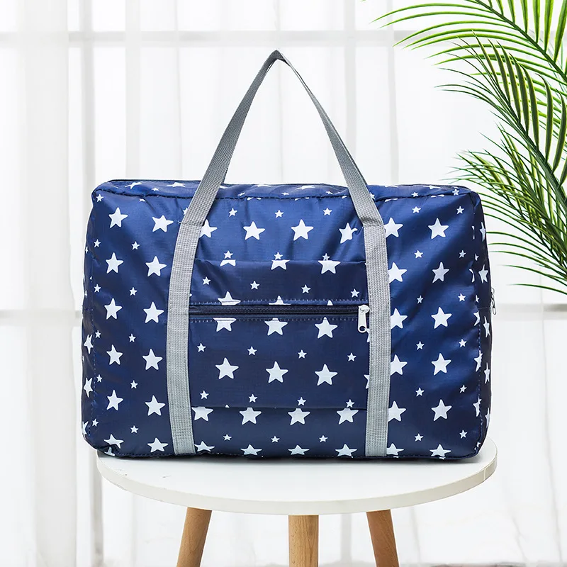 Travel Bags Nylon Foldable Duffel Organizer Weekend Hand Portable Suitcases Large Clothing Storage Women's Tote
