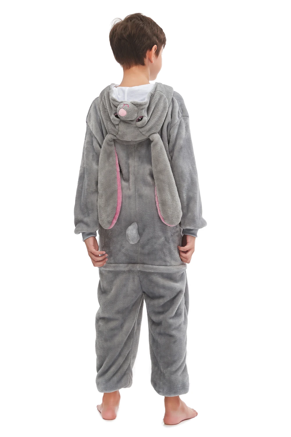 Cosplay Costumes Children Pajamas Kigurumi Pajamas Gray Long Ear Rabbit Children Kigurumi Kids Onesies Pajamas For Halloween New Year Carnival Party