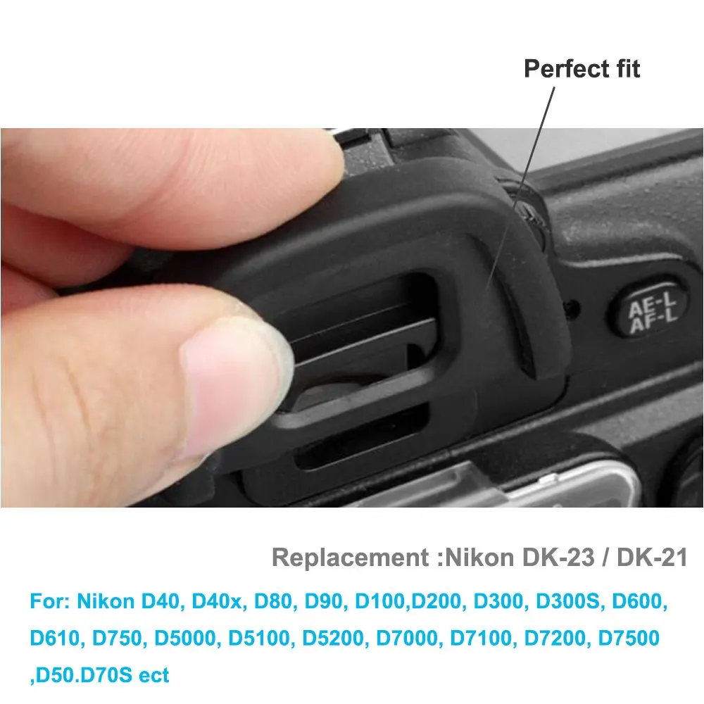 2pcs D90 D7000 Eyepiece Eyecup Viewfinder Eye Cup DK-21 Compatible For Nikon D750 D610 D600 D300 D200 D80 D70 D50 Camera Camera Accessories