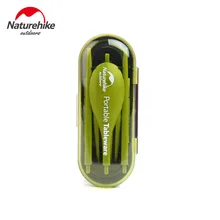 Naturehike Заводская портативная уличная посуда 3 в 1 набор столовых приборов для путешествий Складная ложка палочки вилка набор посуды