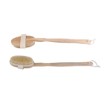 

Natural Boar Bristle Bath Brush Wooden Brush Long Handle Massager Bath Shower Back Spa Body Brush Skin Bathroom Products New