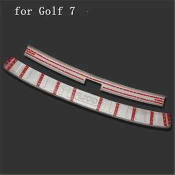 

304 stainless steel car Rear Bumper Protector Sill Trunk Tread Plate Trim for Volkswagen Golf 7 2018 Car styling