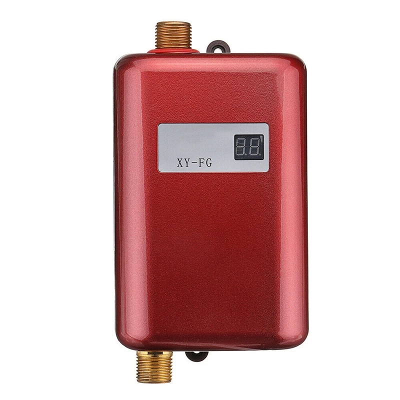 

3800W Mini Electric Tankless Instant Hot Water Heater Temperature Display Heating Shower Universal EU Plug