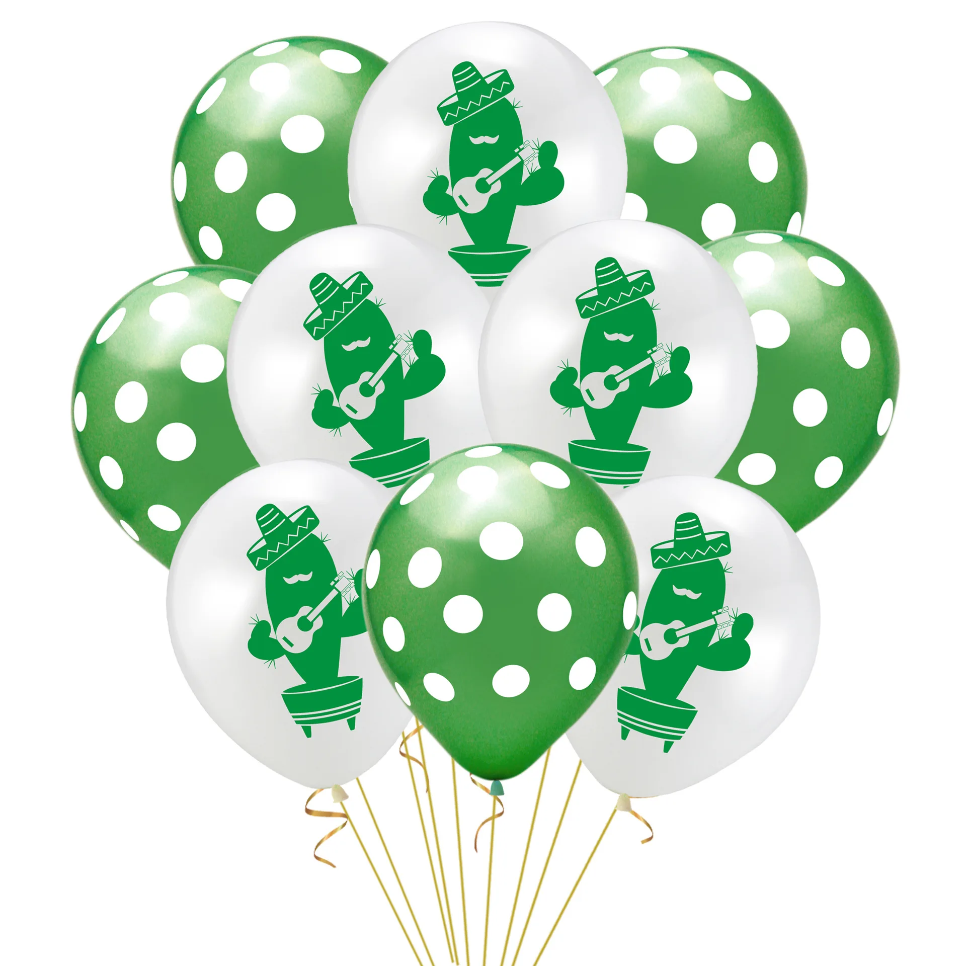 cactus 5-green dot 5 10 шт. 12 дюймов украшения для вечеринки в гавайском стиле макет бикини кокосовое дерево кактус конфетти блесток воздушный шар вечерние воздушные шары - Цвет: cactus 5-green dot 5
