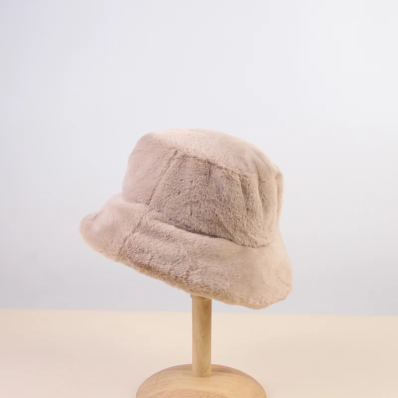 Зимние шапки из искусственного меха, женская мягкая теплая плюшевая шапка, модная плотная шапка для рыбаков, шапка для отдыха на открытом воздухе, одноцветная шапка для взрослых - Цвет: 1