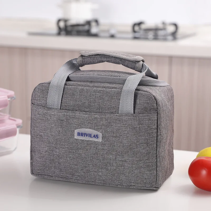 New Insulation Lunch Bag Thicken men Thermal Insulated cation Picnic Food Cooler Box Women Tote Storage Ice Bags - Цвет: Gray