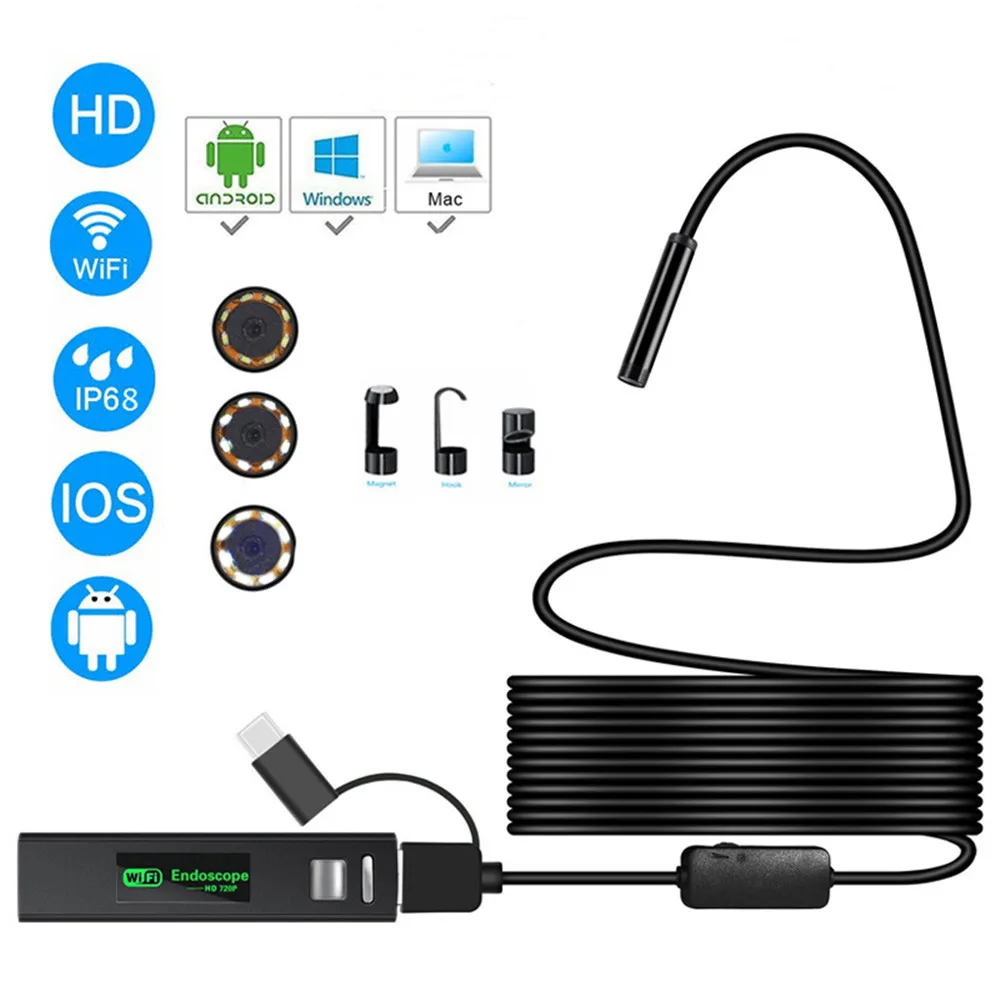 Камера Эндоскоп 3 в 1 1200p Wi Fi|Камеры видеонаблюдения| |