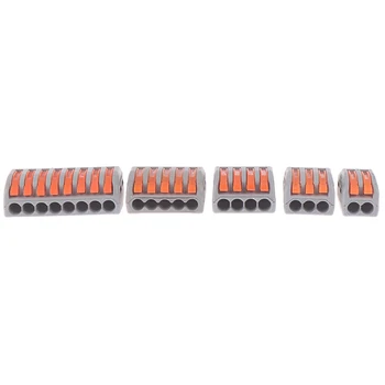 

2/3/4/5/8 Way Universal Terminals Block Plug-in Electrical Wire Connector Reusable Spring Lever Terminal Block Electric Cable