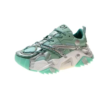 

Korean version of the 2020 spring new dad shoes women flat lace-up low-top casual sneakers trend graffiti casual shoes