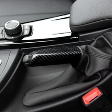 Couverture de poignée de frein à main de voiture en Fiber de carbone véritable, accessoires de Modification d'intérieur de voiture pour BMW série 3 GT F30 F34 F35 F36