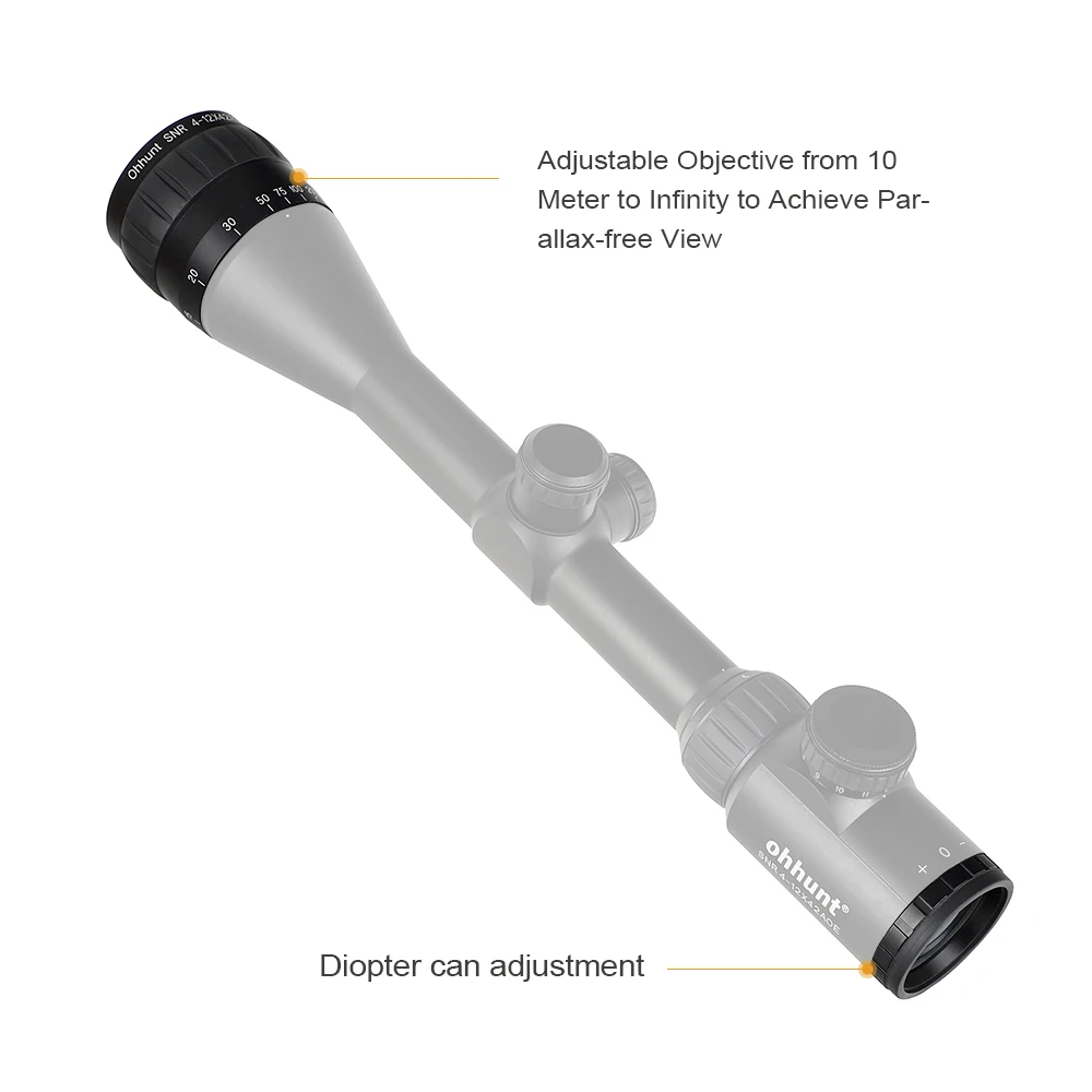 ohhunt SNR 4 12x42 AOE Hunting Riflescope Red Illuminated ...
