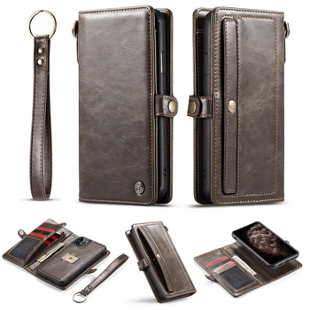 

CaseMe Retro Case For iPhone 11 Pro Max Magnetic Flip Removable Leather Wallet Card Holders Case For iPhone XS Max XR X Cover
