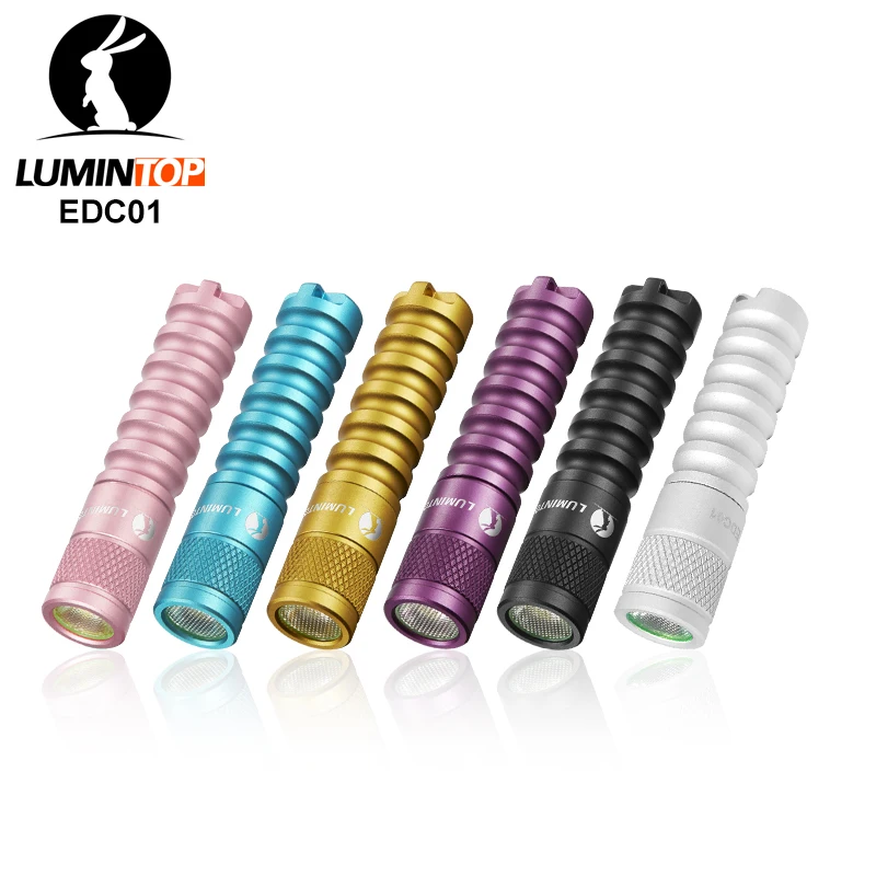 Люминесцентный мини фонарик EDC01 Osram Led Max 120 люменов черный цветной брелок