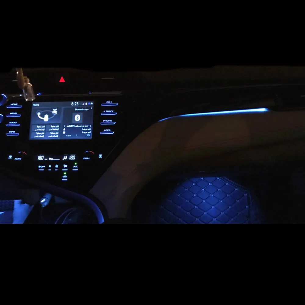 Автомобильный светодиодный атмосферный светильник, дверные огни, синие автомобильные аксессуары для Toyota Camry