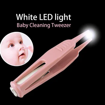 

LED Baby Cleaning Tweezer Ear Cleaner Tools Ear Nose Pick Navel Cleaner Remover Plastic LED Light Forcep Body Care Supplies