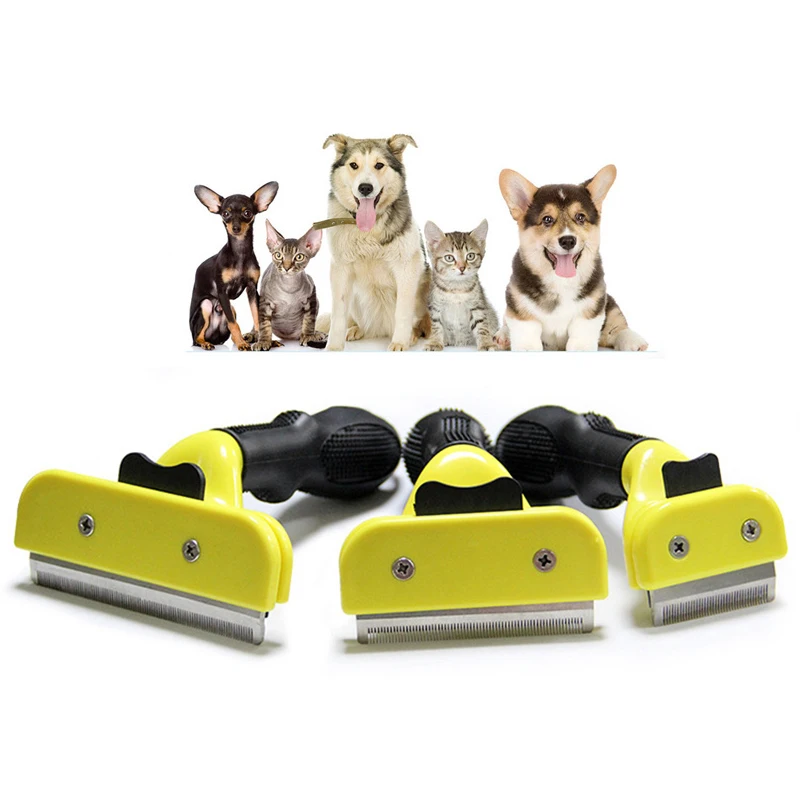 

Pet Dog Comb Fur Cleaning Hair Removal Brush Cat Grooming Combs Tool Soft Handle Pets Clipper Accessories Furmins For Cat Dog