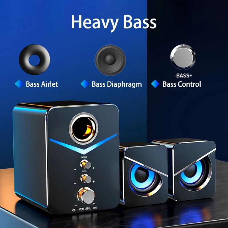 ZK50 Wired Computer Speakers Loudspeaker Bass Subwoofer AUX Audio Home Theater Music Bluetooth