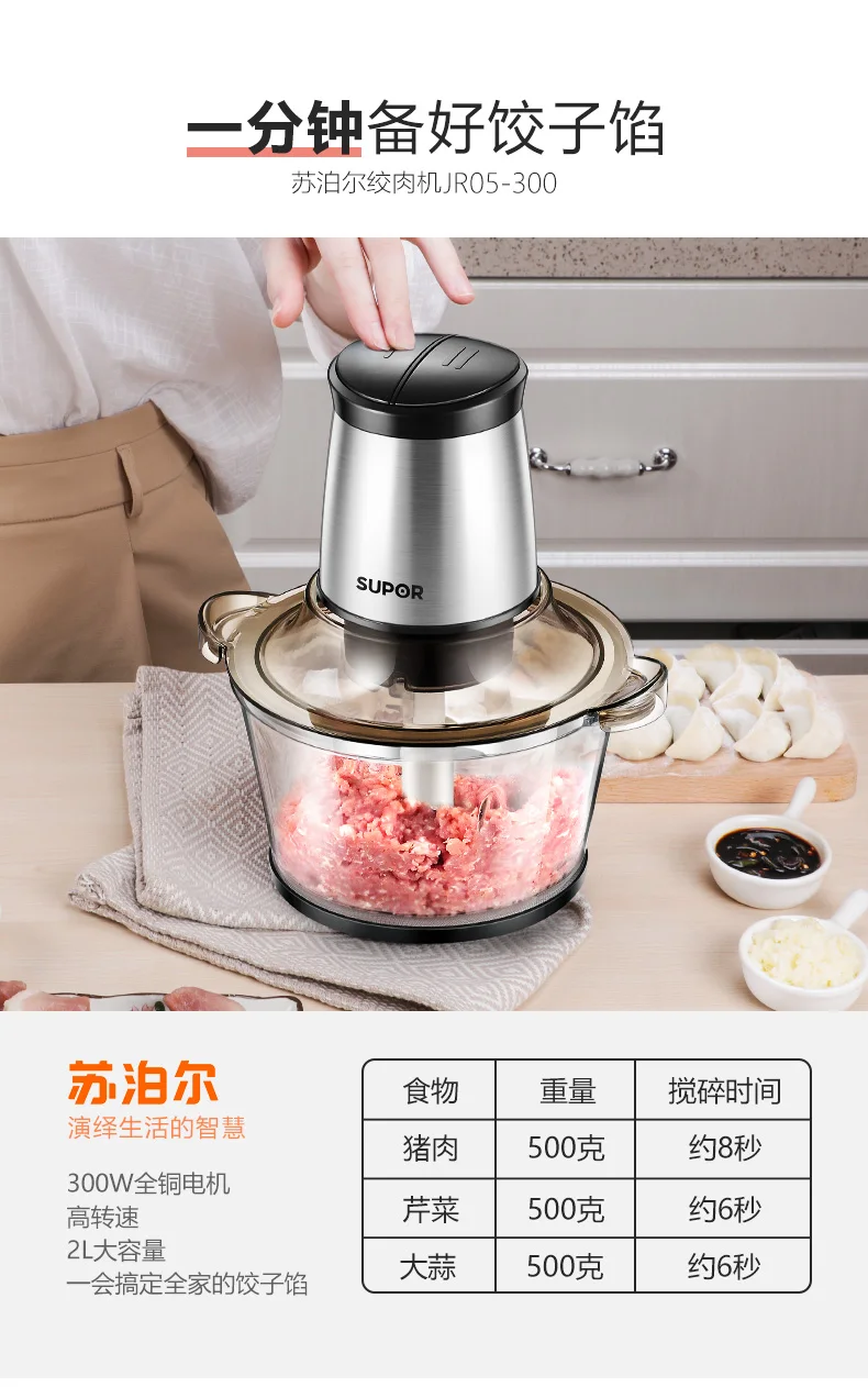 Household Electricstainless Steel Blender Meat Machine Meat Grinder Meat Grinders Electric 220V 300W