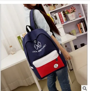 

2018 Korean-style New Style EXO Fluorescence Color Backpack for Both Men And Women Canvas Bag Schoolbag