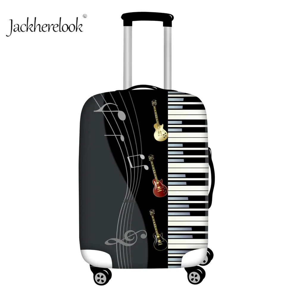 H7397 Jackherelook 3D музыкальные ноты с фортепианной клавиатурой гитара печать багажная сумка Защитная крышка Дорожный чемодан защита от пыли/грязи лист - Цвет: H7397