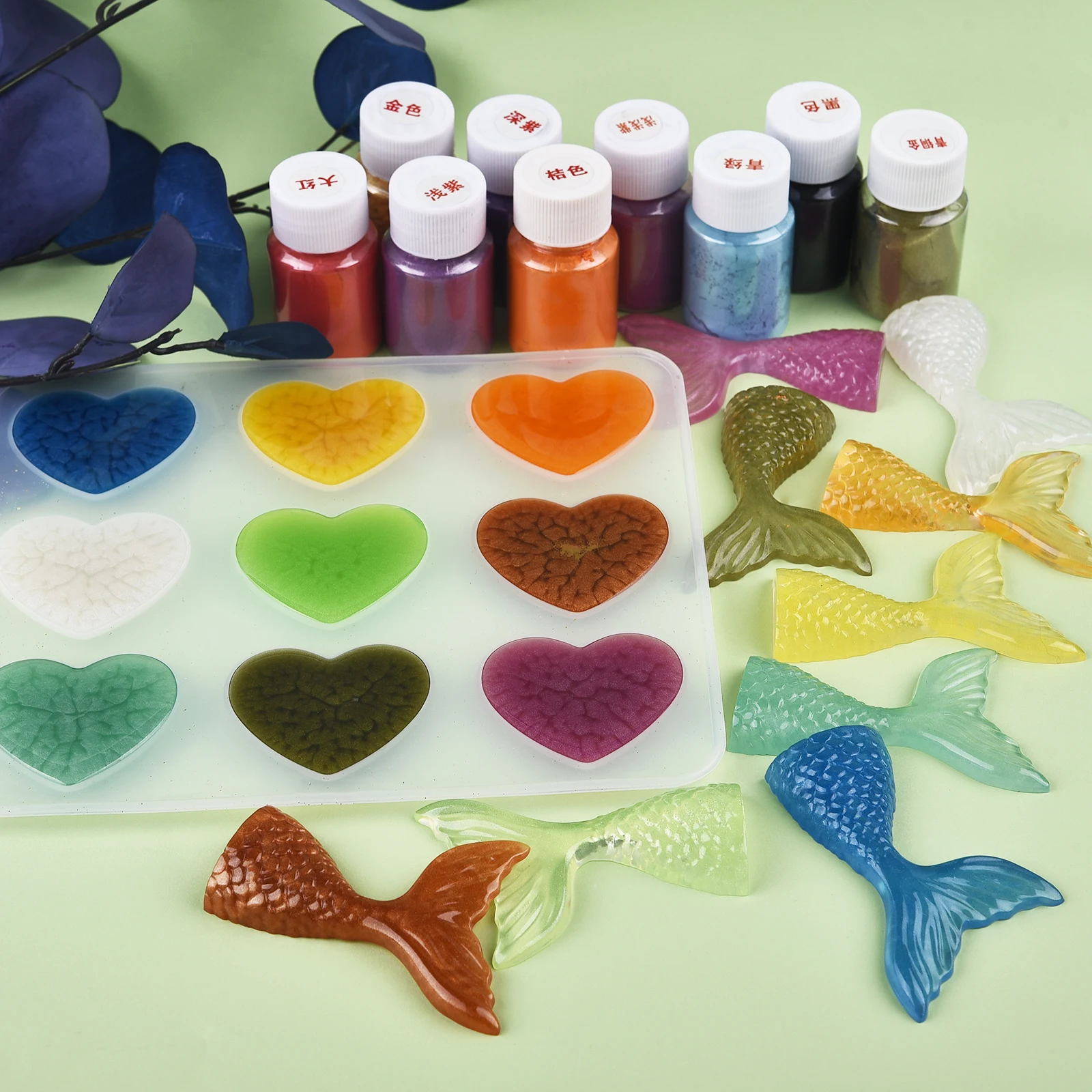 10g Pigment Filler For Resin Jewelry Making 24 Color Pearl Powder Dye UV Epoxy Nail Paint |