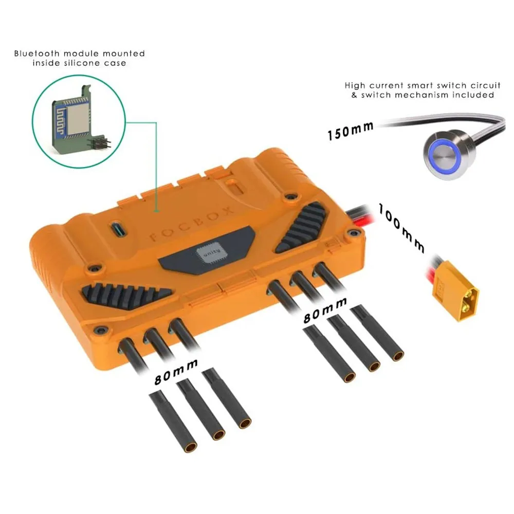 

FOCBOX Tools with CHARGE PORT ESK8 Power Tools Unity Motor Controller for Electric Skateboard Powerful Torque Sensorless Motors