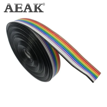 

AEAK 1 meter 1.27mm Spacing Pitch10 WAY 10P Flat Color Rainbow Ribbon Cable Wiring Wire For PCB DIY 10 Way Pin